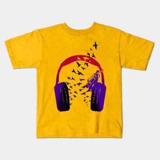 Headphone music Double bass Kids T-Shirt